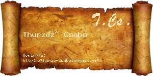 Thurzó Csaba névjegykártya