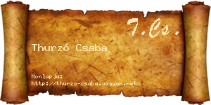 Thurzó Csaba névjegykártya